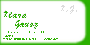 klara gausz business card